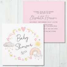 Boho Rainbow Watercolor Baby Shower