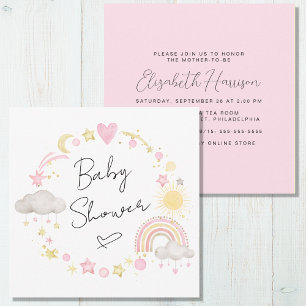 Invitación Boho Rainbow Watercolor Baby Shower