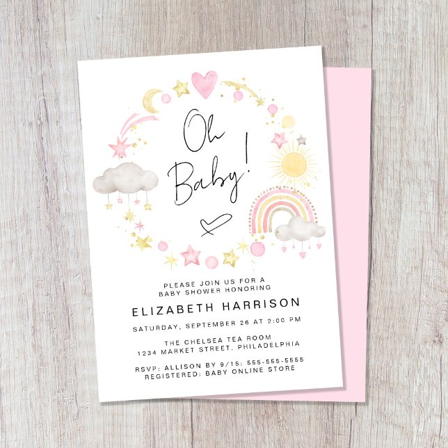Invitación Boho Rainbow Watercolor Baby Shower (Subido por el creador)