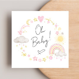 Invitación Boho Rainbow Watercolor Baby Shower