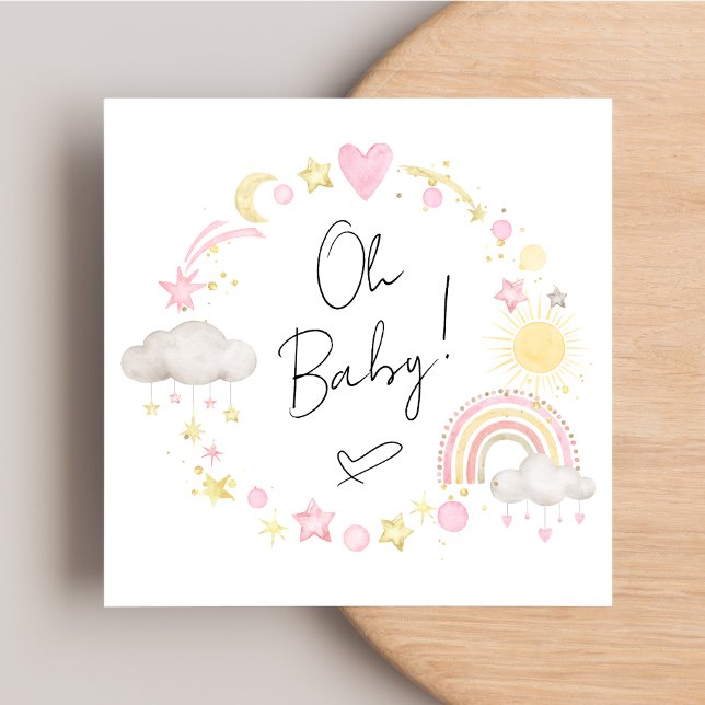Invitación Boho Rainbow Watercolor Baby Shower (Subido por el creador)
