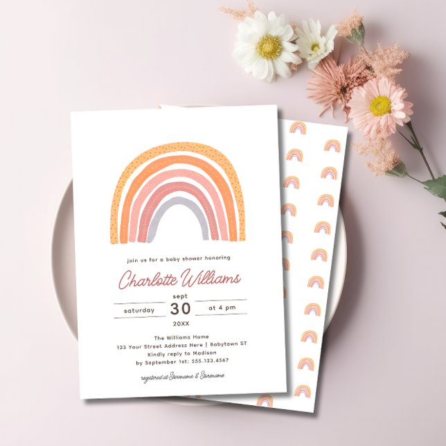 Invitación Boho Rainbow Watercolor Baby Shower (Subido por el creador)