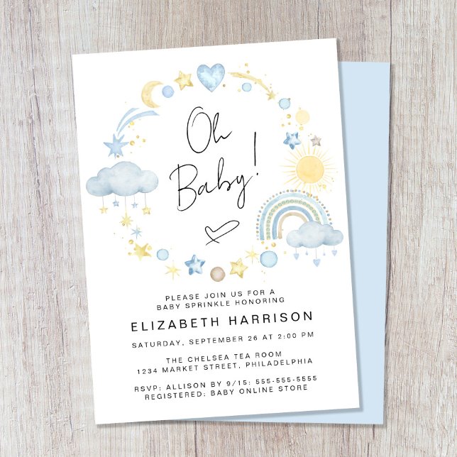 Invitación Boho Rainbow Watercolor Bebé Sprinkle (Subido por el creador)