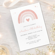 Boho Rainbow Watercolor Chica Nacimiento Rosado