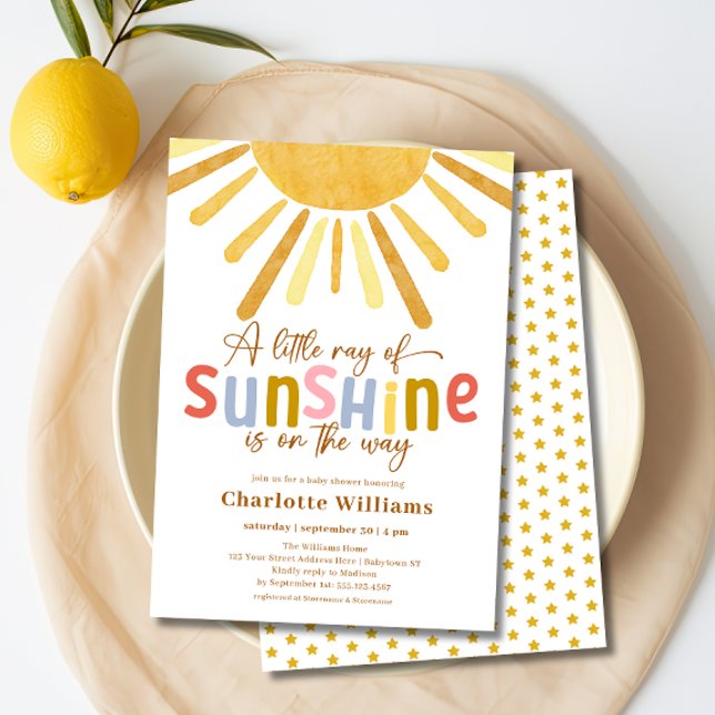 Invitación Boho Ray de Sunshine Baby Shower (Subido por el creador)