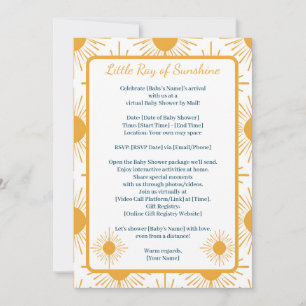 Invitación Boho Rayo Pequeño de la Ducha Neutral del Sol a Di