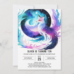 Invitación Boho Red Fox Adventure Birday