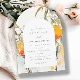 Invitación Boho Resumen Boetchy Naranja Boda Jardín