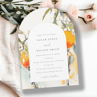 Invitación Boho Resumen Boetchy Naranja Boda Jardín