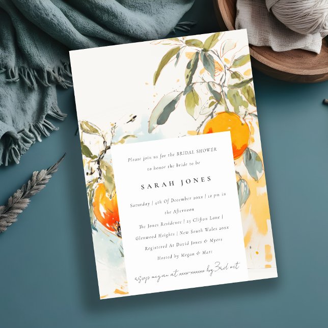 Invitación Boho Resumen Naranja Sketchy Jardín mañana después (Subido por el creador)