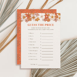 Invitación Boho Retro Floral adivina el juego de Baby Shower 