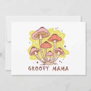 Invitación Boho Retro Groovy Mama