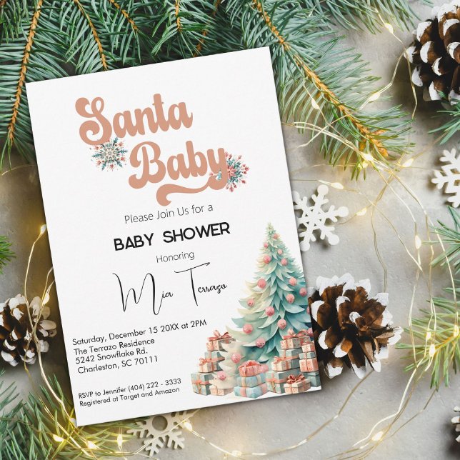 Invitación Boho Retro Navidades Baby Shower (Subido por el creador)