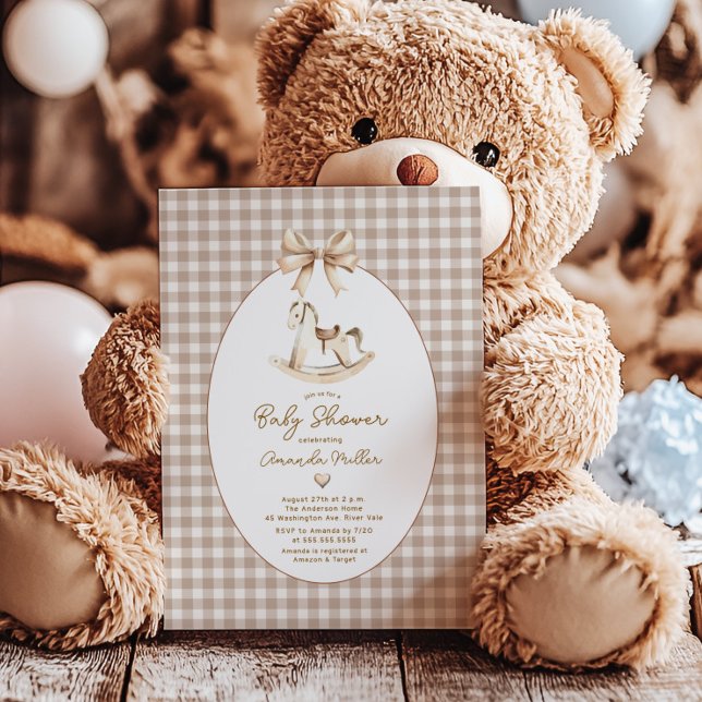 Invitación Boho Rocking Horse Baby Shower (Subido por el creador)