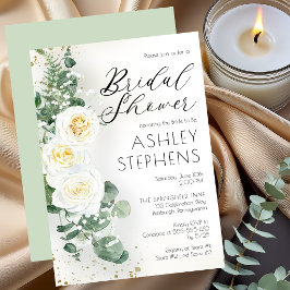 Invitación Boho Rosa Blanca Floral | Ducha de Novia de Eucali