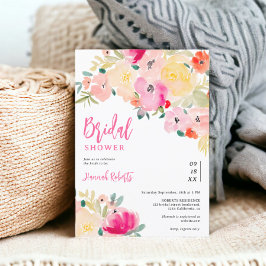 Invitación Boho rosa primavera moda jardín florida ducha de n