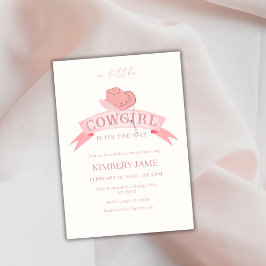 Invitación Boho rosa Wild West Cowgirl Gorra Baby Shower