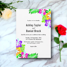 Invitación Boho Rosas de color ruidosos Boda veraniego floral