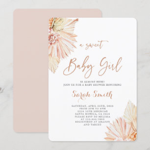 Invitación Boho Rubor Baby Shower chica