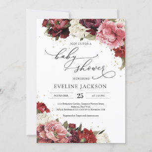 Invitaciones Vino Profundo Floral | Zazzle.es