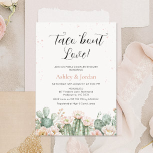 Invitación Boho Rubor Cactus Taco 'bout Love Couples Bridal