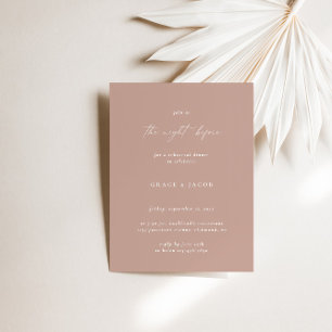Invitación Boho Rubor Ensayo Elegante De Boda Rosa Cena