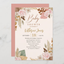 Boho Rubor floral eucalyptus Baby Shower