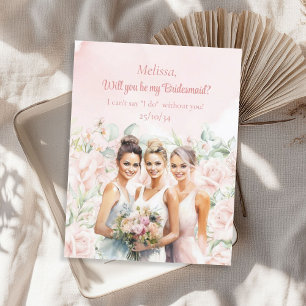 Invitación Boho Rubor Floral Eucalyptus oro Bridesmaid