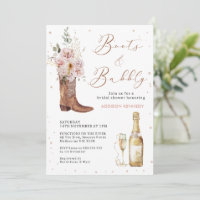 Boho Rubor Floral Gloral Boot Bubbly Bridal Shower