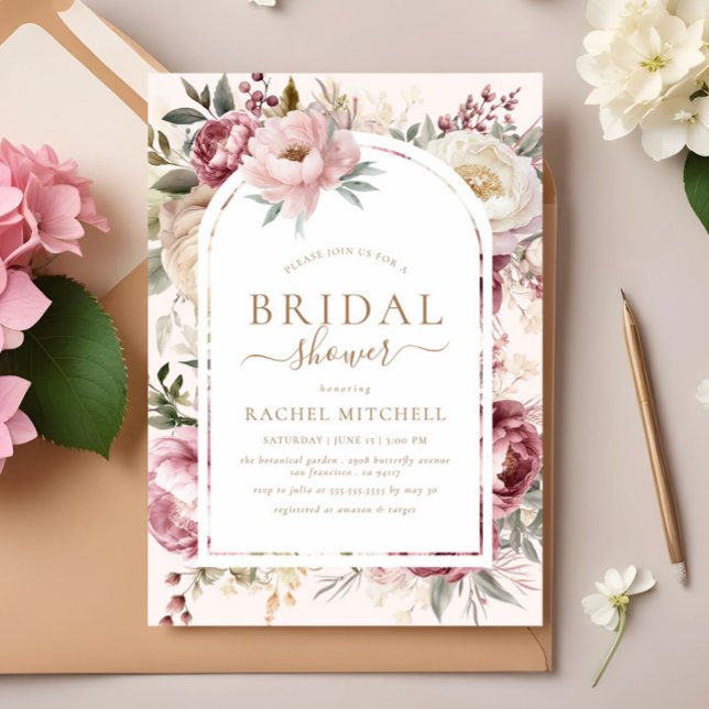Invitación Boho Rubor Floral Peony Greenery Bridal Shower (Subido por el creador)