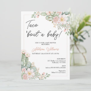 Invitación Boho Rubor Floral Taco 'bout Baby Baby Shower