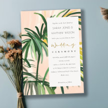 Boho Rubor Green Tropical Palm Beach Wedding
