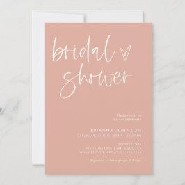 Invitación Boho Rubor Pink Bridal Shower | Novia Minimalista
