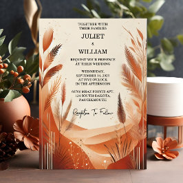 Invitación Boho ruso del desierto Otumn Ombre Brown Boda
