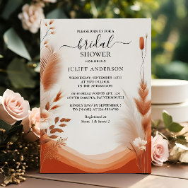 Invitación Boho ruso del día Otoño Ombre Brown ducha de novia