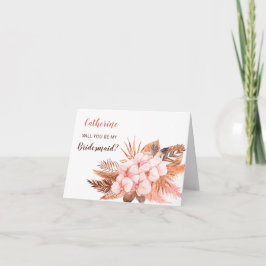 Invitación Boho ruso Rubor Pampas será mi dama de honor
