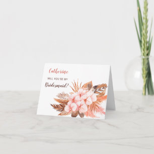 Invitación Boho ruso Rubor Pampas será mi dama de honor