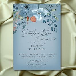 Invitación Boho Rust Blue Floral Algo Azul Ducha De Novias