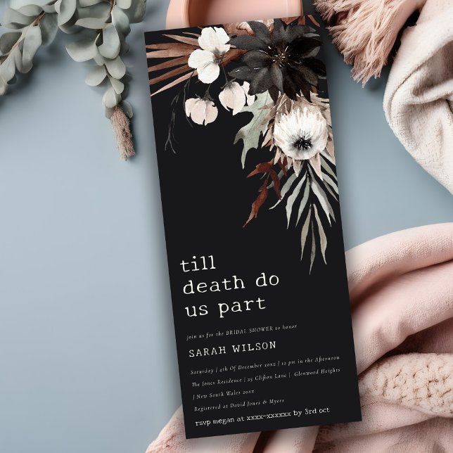 Invitación Boho Rust Gótico Corteza Botánica Negra Bridal Duc (Subido por el creador)