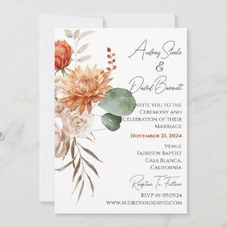 Invitación Boho Rustic Floral Boda