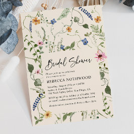 Invitación Boho Rustic Garden Wildflowers Bridal Shower