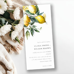 Invitación Boho Rustic Minimal Yellow Lemon Garden Wedding