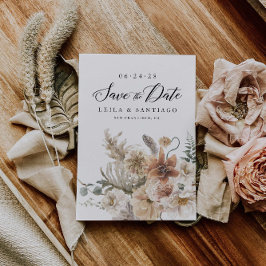 Invitación Boho Rustic Pampas Grass Save the Date Invitation