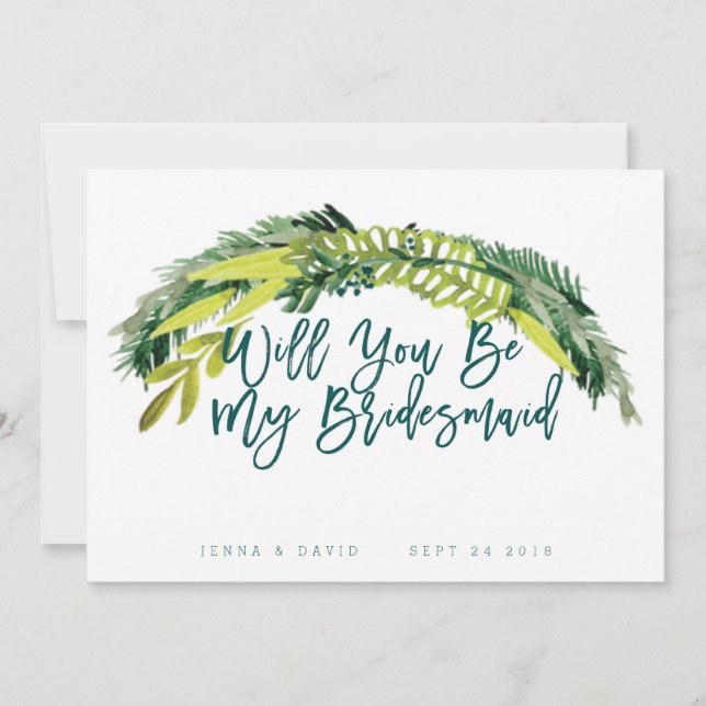 Invitación Boho Rustic Serás Mi Novia (Anverso)