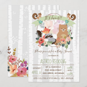 Invitación Boho Rustic Spring Birch Woodland Twower