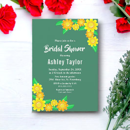 Invitación Boho Rustic Sunflower Spring Floral Bridal Shower