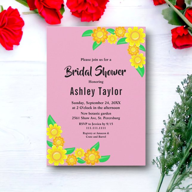 Invitación Boho Rustic Sunflower Summer Floral Bridal Shower (Subido por el creador)
