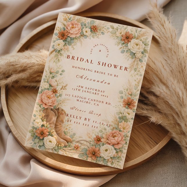 Invitación Boho Rustic Western Bridal Shower (Subido por el creador)