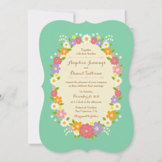 Invitación Boho Rústico Boda De Vocación Floral (Mint)
