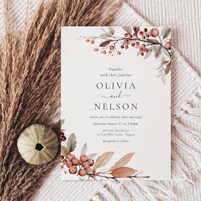 Invitación Boho rústico de la boda de otoño (Subido por el creador)
